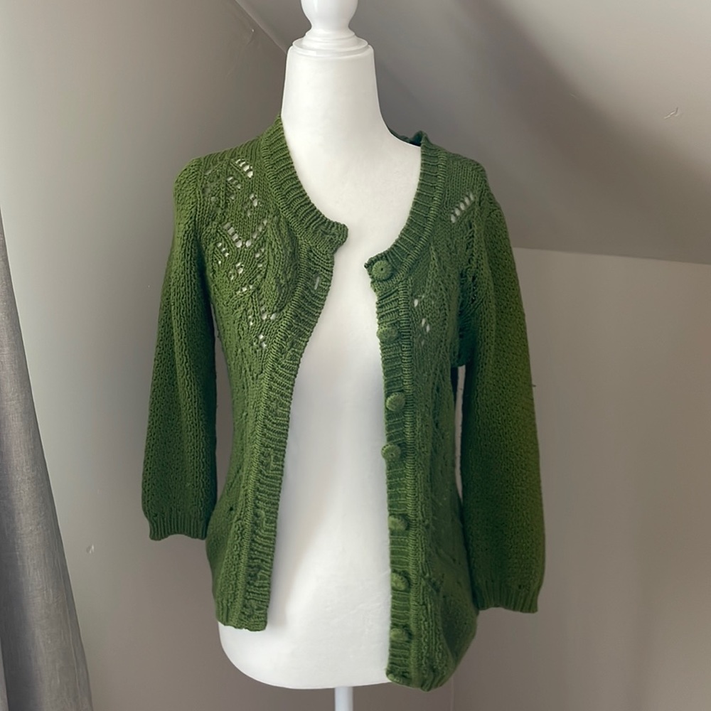 Forever 21 Green Knit Cardigan